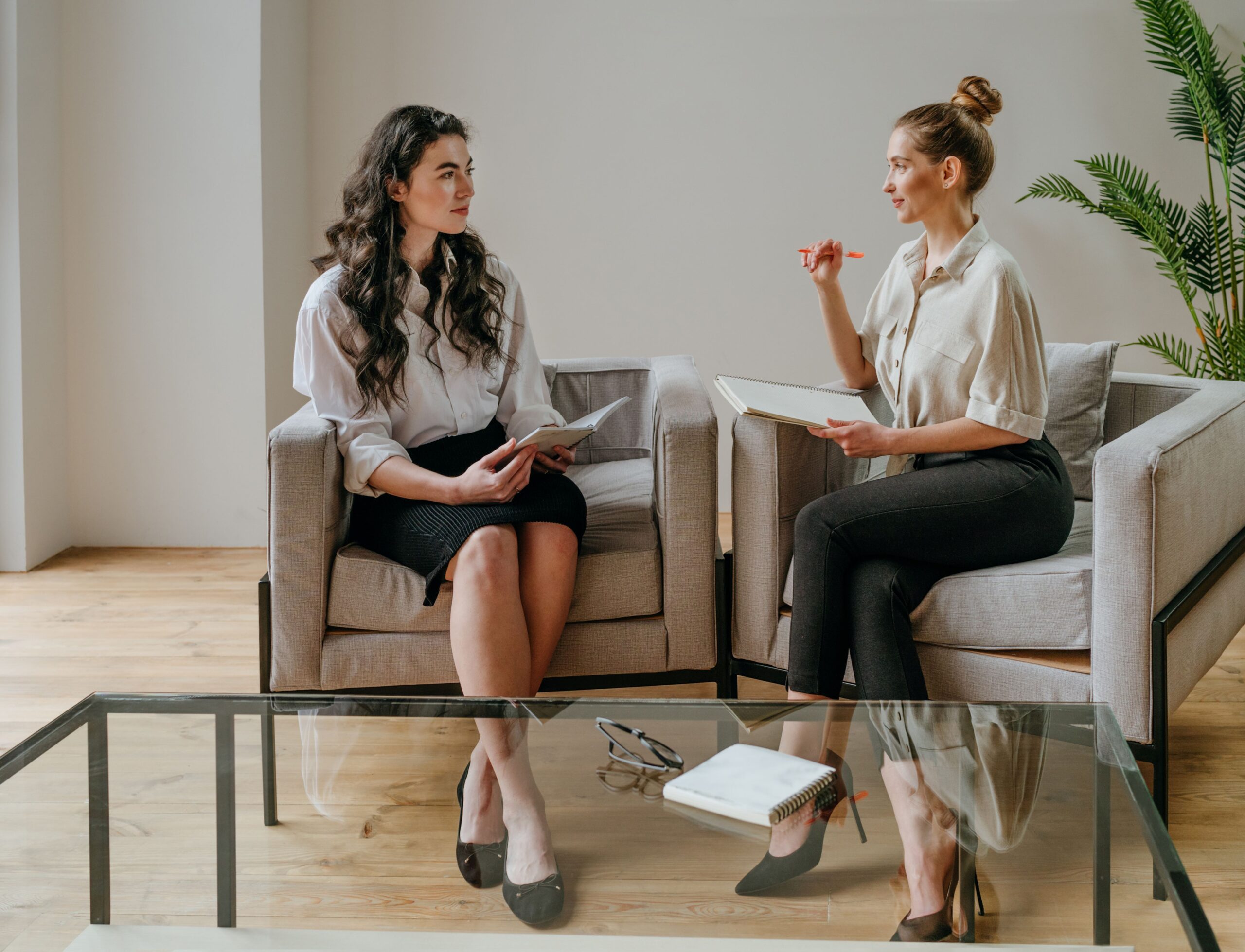 Zwei Frauen in einem Interview